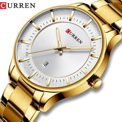 Top Brand Curren Luxury Mens Watches Fashion Blue Quartz Watch Men Waterproof Casual Wrist Watch Male Clock Relogio Masculino