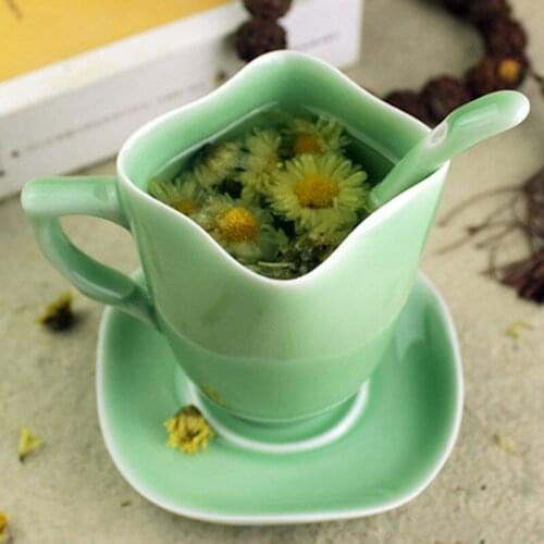 Longquan Flower Tea Cup With Saucer High Quality Ceramic Tea Mug With Lid Home Decor Water Cup Office Gift