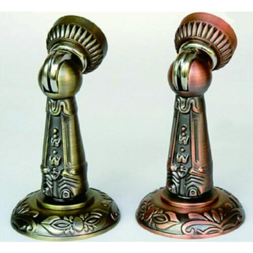 Europe Zinc Alloy Door Shield Bronze Stopper Classical Strong Magnetism Floor Knob Free Shipping Vintage high-top Carving Slid