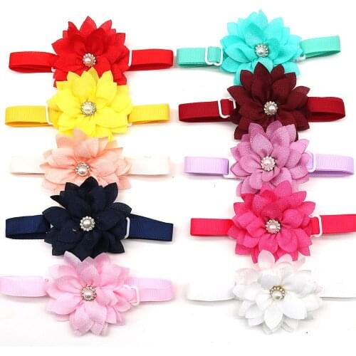 50PCS Flower Bowtie Spring Pet Supplies Pet Dog Puppy Cat Bow Tie Neckties Samll Pet Dogs Bowties from small Dogs Cat