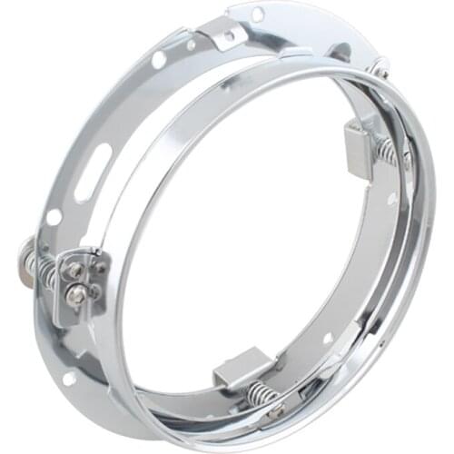 Chrome Headlight Mounting Bracket For Harley FLD Touring Softail 7" Headlight Round Ring Bezel Holder Clamp For Wrangler JK TJ
