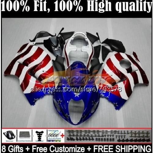 Injection For SUZUKI Hayabusa GSXR1300 96 97 98 99 00 01 20CL.4 GSXR 1300 CC 2002 2003 2004 2005 2006 2007 Fairing USA FLAG