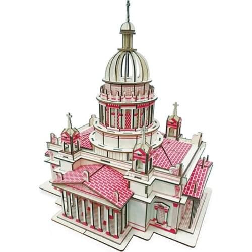 Issa Kievs Cathedral Laser Cutting 3D Puzzle Building Model Children Adult Educational Wooden Toys Handmade Puzzles For Kids