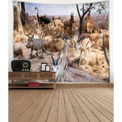 Creative 3D Animal Photographs Zoo Zoological Park Tapestry Wall Hanging Bed Spread Beach Towel Table Cloth Yoga Mat Large Size