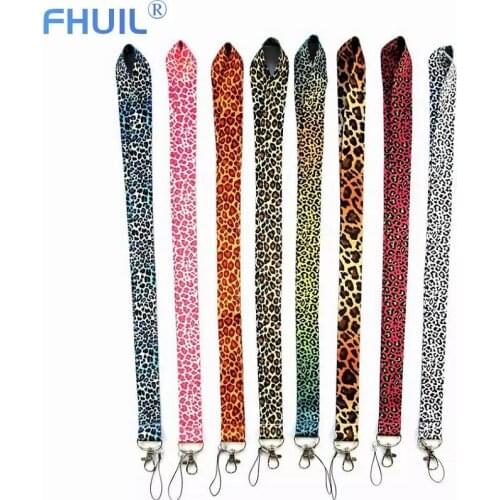 Leopard Print Neck Strap Lanyards for Keys ID Card Gym Mobile Phone Strap USB Badge Hang Rope Lanyard With Keyring