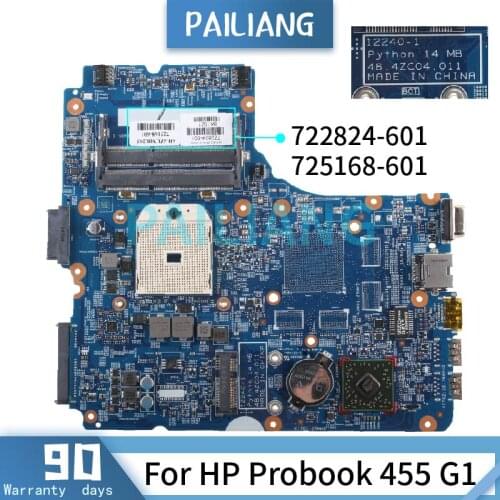 PAILIANG Laptop motherboard For HP Probook 455 G1 Mainboard 12240-1 722824-601 725168-601 SOCKET FS1 DDR3 tesed