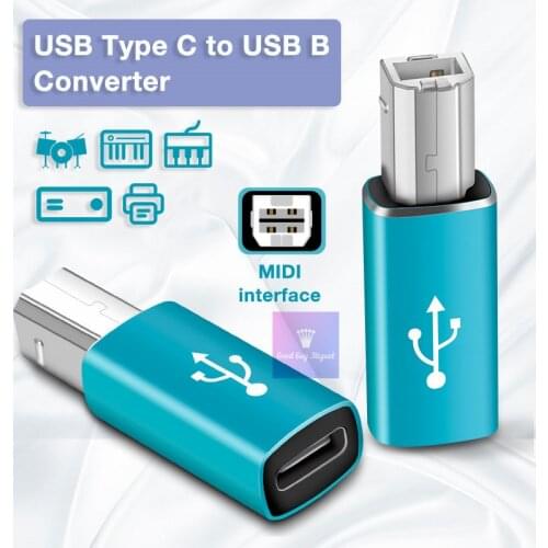 MIDI Electric Piano Electronic Keyboard Drum DAC USB C to USB 2.0 Printer Adapter USB Type C Converter for Printer Fax Scanner