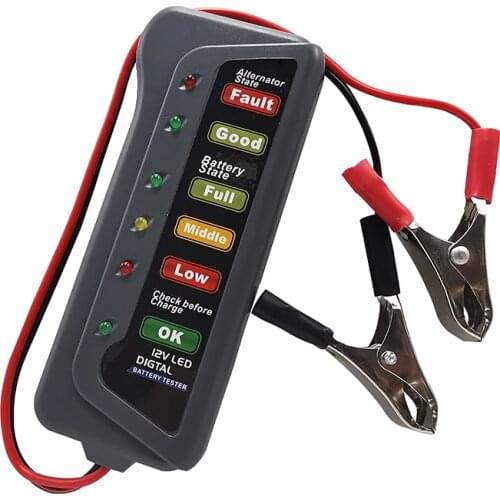 Mini 12V Car Battery Tester Digital Alternator Tester 6 LED Lights Display Car Diagnostic Tool Auto Battery Tester For Car