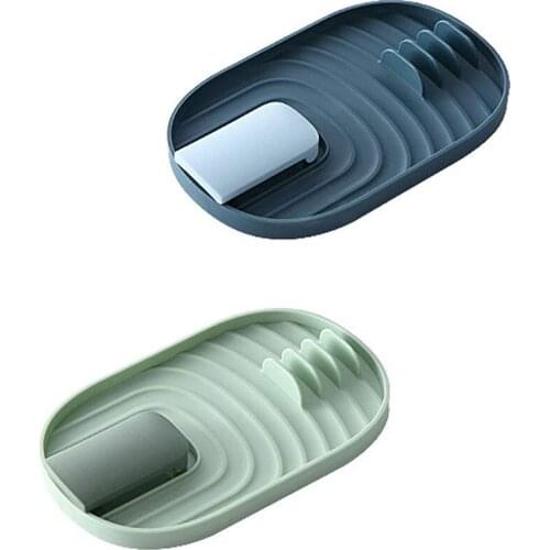 New 2 PCS Multifunction Spoon Rest and Pot Lid Holder, Foldable Organizer Household Plastic Utensil Anti-Slip Pan Cover