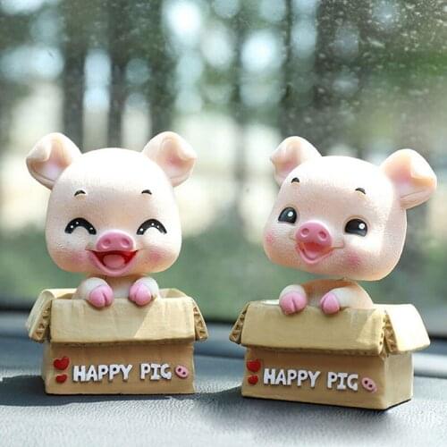Fashion Cute Pink Piggy Car Ornaments Accessories High Quality Resin Material Car Interior Decoration Car Accessories for Girls