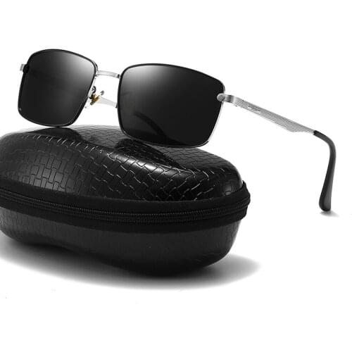 2021 New Arrived Polarizer Sunglasses Men Vintage Square Polarized Driving Sun Glasses Retro Metal Frame Eyewear For Male Goggle