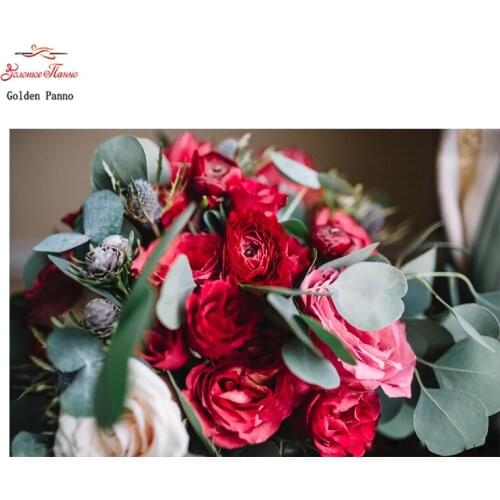 Golden Panno,DIY 5D Diamond Mosaic Red rose flower Diamond Painting Cross Stitch Kit Diamonds Embroidery Shinny Square Drill