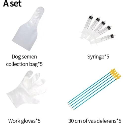 Dog Artificial Insemination Set Semen Corgi Collection Bags AI Sperm Collect Bags Plastic Disposable Pets Canine Cinic Tools