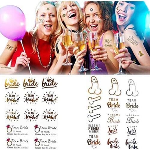 Bride To Be Bachelorette Hen Party Bridal Shower wedding birthday tattoo sticker team Bride Tribe Maid of Honor decoration gift