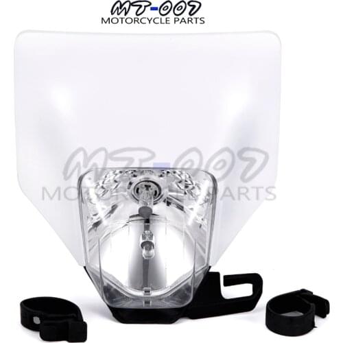 New 2018 White Motorcycle Headlight Headlamp Head Light Lamp Supermoto Fairing For HUSQVARNA Universal Off road Dirt bike