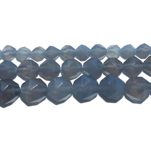 Faceted Natural Stone Grey Agates Beads Spacer Beads For Jewelry Making Charm Diy Bracelet Necklace Material 6 8 10 MM
