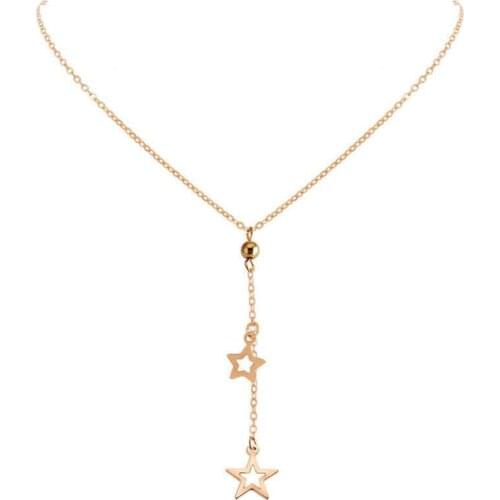 Star Necklace Jewelry Charm Fashion Choker Pendant Gold colour Women Chain