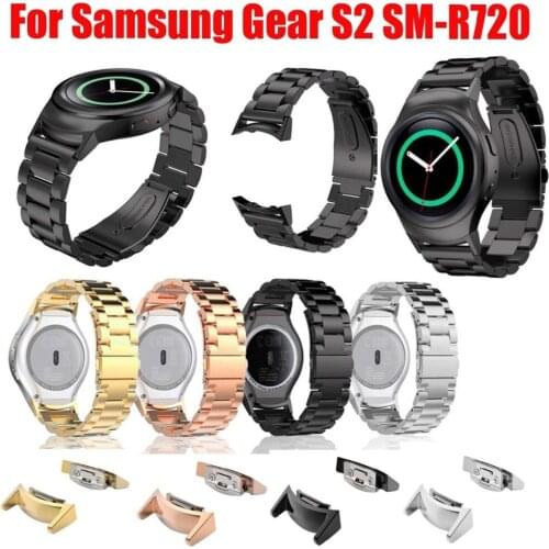 Stainless Steel Watch band with Connector Adaptor for Samsung Gear S2 RM-720 Soprt Strap for Samsung Gear S2 SM-R720 Band