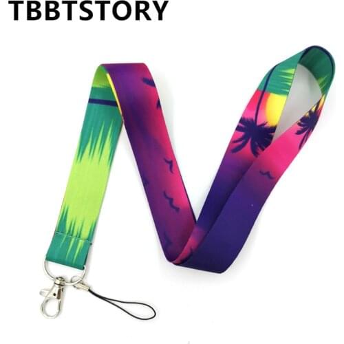 Setting Sun Neck Strap Lanyard For Key Chains ID Card Badge Holder Mobile Phone Straps Hang Rope Webbing Ribbon Lanyards Keycord
