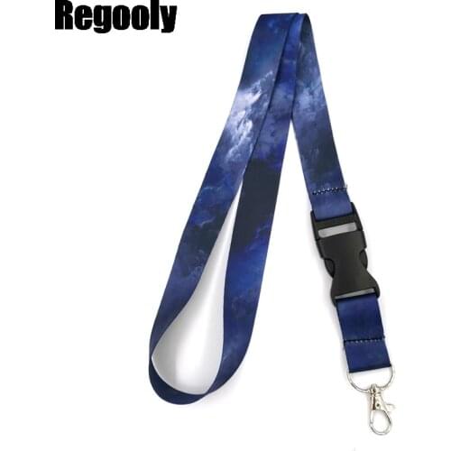 Nebula Starry Sky Neck Strap Lanyards ID badge card holder keychain Mobile Phone Strap Gift Ribbon webbing necklace