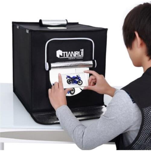 Roadfisher Medium Portable Photo Camera Video Photography Studio Tool Shoot Tent Case LED Softbox Light Box Backdrops Reflector