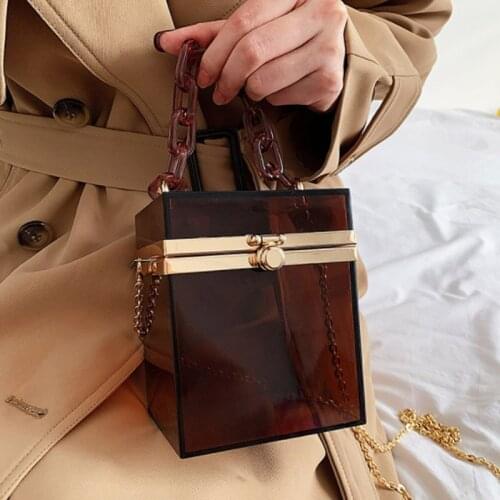 Luxury Acrylic Mini Shoulder Bag 2021 New Transparent Box Bag Chain Crossbody Bag Small Square Bag