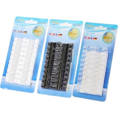 Self-Adhesive Cable Clips Organizer Drop Wire Holder Cord Management 20 Pcs