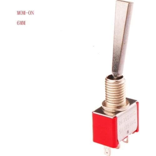 Touch Switch Momentary Long Flat Handle RED 3 Pin (ON)-MOM Return Automatically CQC Silver Point New Toggle Switch 6A125V