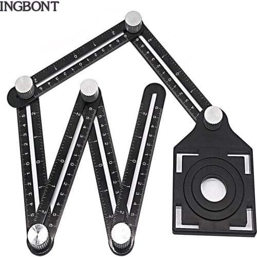 Aluminum Alloy Six-sided Measuring Instrument Template Angle Tool Mechanism Universal Fold Ruler Professional Decoration Tools