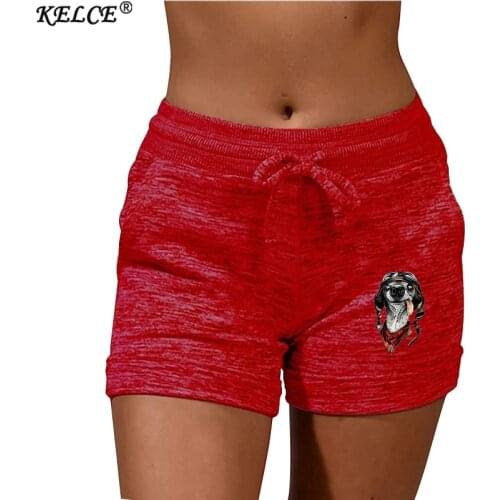 2021 Fashion Summer Women Shorts Dog Pattern Casual Elastic Low Waist Lady Sexy Beach Skinny Fitness Sweatpants Female Shorts