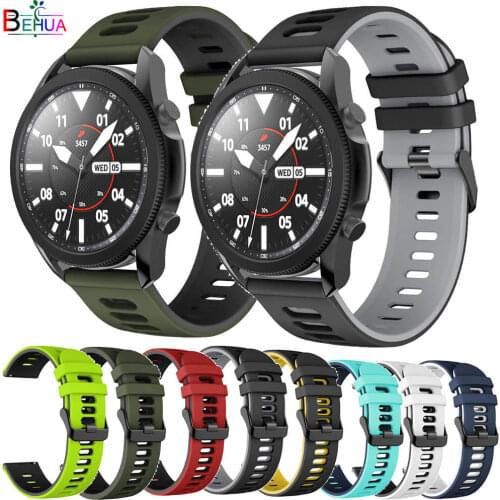 BEHAU Watchband For Samsung Galaxy Watch 3 45mm 41mm Strap Bracelet 20mm / 22MM Watchstrap Silicone For Garmin venu sq wristband