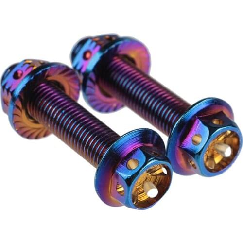 Electric vehicle rear shock absorber screw fork stainless steel M10*40/45 burnt titanium outer hexagonal modification screw