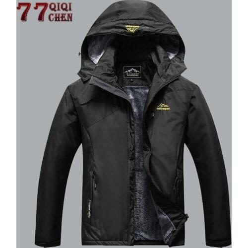 Winter Fleece Jacket Men Windproof Waterproof Casual Plus Velvet Parka Coats Outdoor Military Thick Warm Windbreaker Jackets 5XL