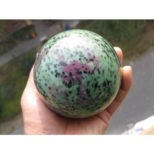 1150g(2.53lb) Natural Green Ruby Zoisite Gem Stone Crystal sphere healing