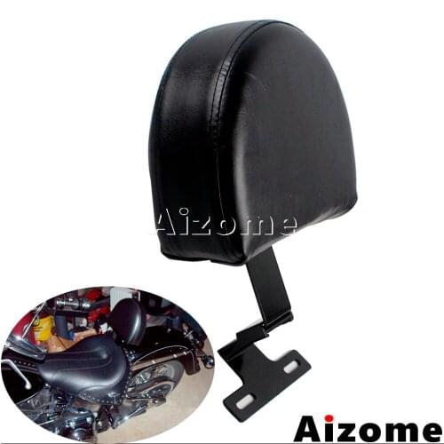1x Motorcycle Plug In Driver Backrest Pad EZ ON/OFF Backrest For Harley Softail 1993-2006 Models w/ a Stock Seat