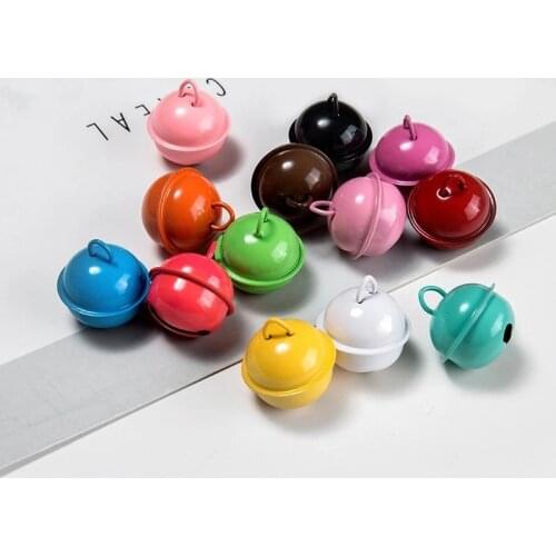 20pcs Colorful Iron Metal Jingle Bell Decorations Christmas Decoration Pet Pendants Key DIY Crafts Handmade Accessories 22mm