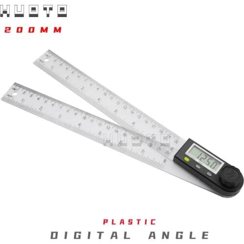 200mm Electronic Angle Meter Gauge Stainless Steel Digital Protractor Inclinometer 8inch plastic Goniometer Level Measuring Tool