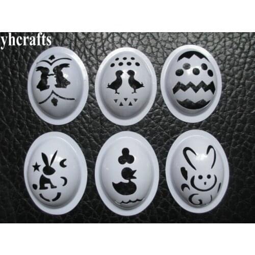 6PCS/LOT.Mix plastic egg stencil Egg mould Paint template Toy for children Easter crafts Creative diy Kindergarten arts crafts