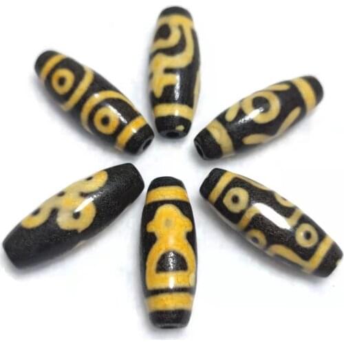 6pcs/lot Old Yellow/Black Dragon Pattern Agate Beads Many Kinds Totem Lucky DZI Beads Men&women Jewelry DIY Free Shipping