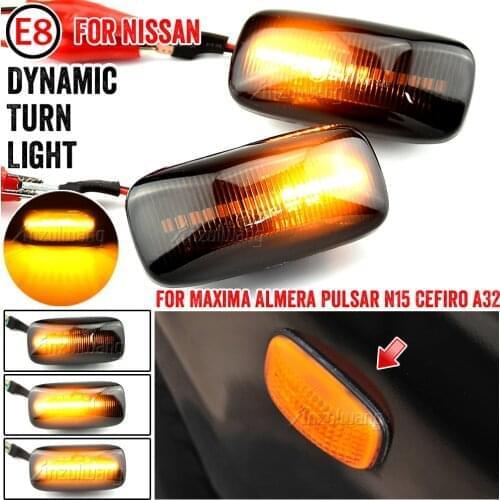 For Nissan Maxima Almera Pulsar N15 Cefiro A32 1995-2000 Car Led Dynamic Turn Signal Light Side Marker Fender Lamp Indicator
