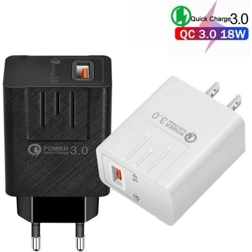 QC3.0 USB Quick Charger QC 3.0 Fast Charging Power Adapter 18W Portable Wall Charger EU US Plug For SAMSUNG IPHONE HUAWEI