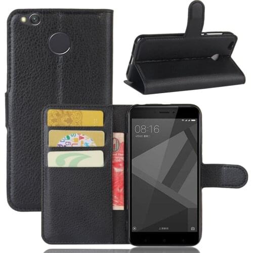 Book Style PU Leather Case Cover for Xiaomi Redmi 4X Flip Wallet Phone Bags Cases with Stand for Redmi 4X