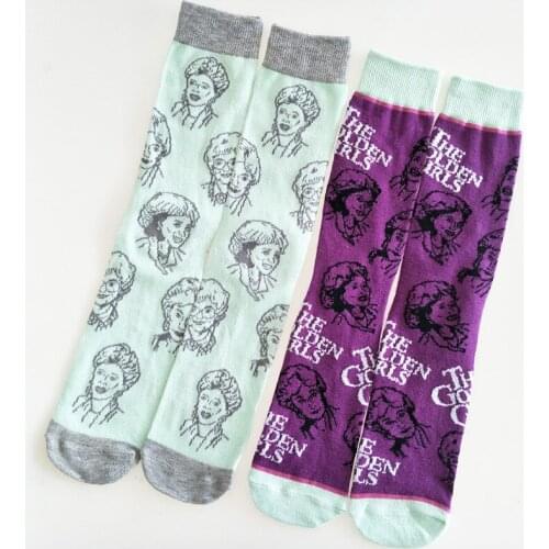 New High-quality European and American Style Avatar Couples In Stockings Personality Hip Hop Mens Trend Socks Harajuku