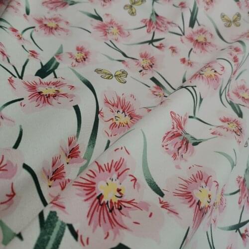 Flower Chiffon DIY Sewing Fabric Holiday Fashion Tissue Fabric Dress Trouser Skirt Material