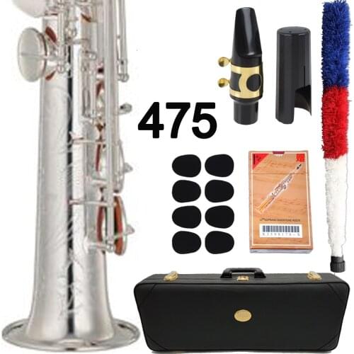 De Xin Bb Soprano Saxophone 475II Silvering Lacquer Musical Instruments Professional Soprano Sax With Case Mouthpiece Reeds Neck
