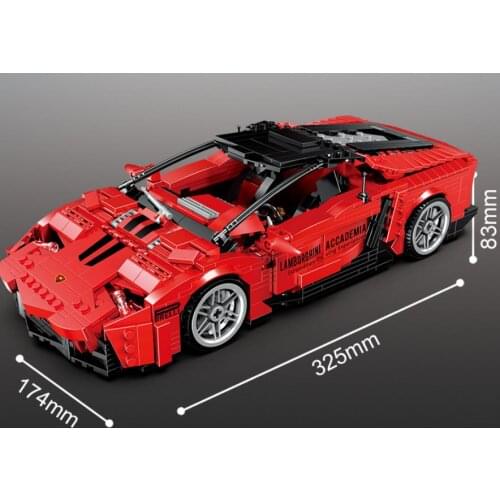Classic Technical 1:16 scale SUPER sport car building block germany bull logo Lambor veneno model vehicle steam brick toys