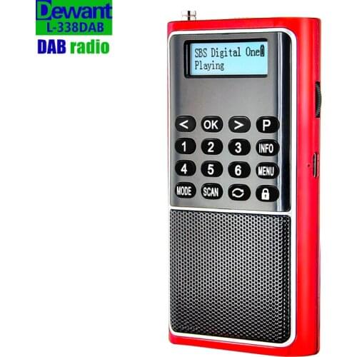 Free shipping L-338DAB rechargeable portable mini pocket digital DAB FM radio receiver with TF micro SD USB MP3 music player