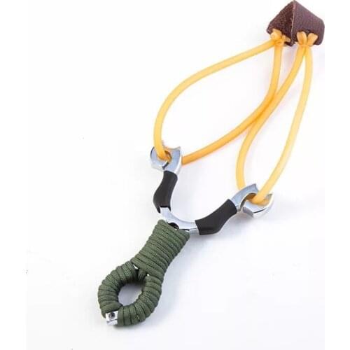 Green/Black Small Pocket Zinc Alloy +Polyester Rope Catapult Slingshot Outdoor Sports Hunting Mini Sling Shot Shooting