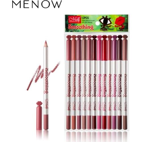 MENOW 12 Colors/Set Lip Liner Sexy Lips Pencil Matte Soft Lipstick Pencil Matt Nude Lipsliner Pen Beauty Makeup Tool Cosmetics
