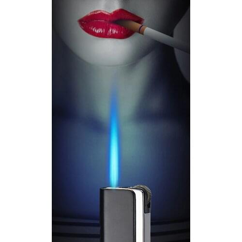 Metal Torch Gas Lighters windproof Lighter Cigar Butane Lighter Spray Gun Portable Jet Lighter Kitchen Outdoor Blue Flame Gadget